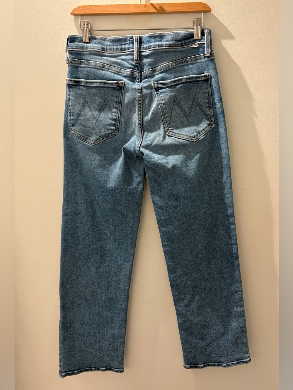 MOTHER Mid Rise Zip Rambler Ankle Jeans Out Of The Blue Stretch Denim Sz 28 - Picture 5 of 8